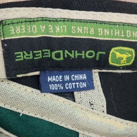 John Deere "Nothing Runs Like A Deere" Strapback Hat Cap Canvas Farmer Tractor - Picture 10 of 11